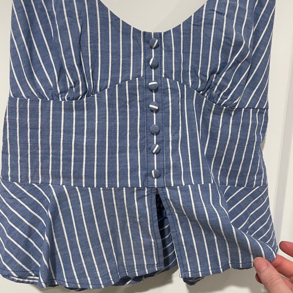 American Eagle Outfitters Blue and White Striped camisole